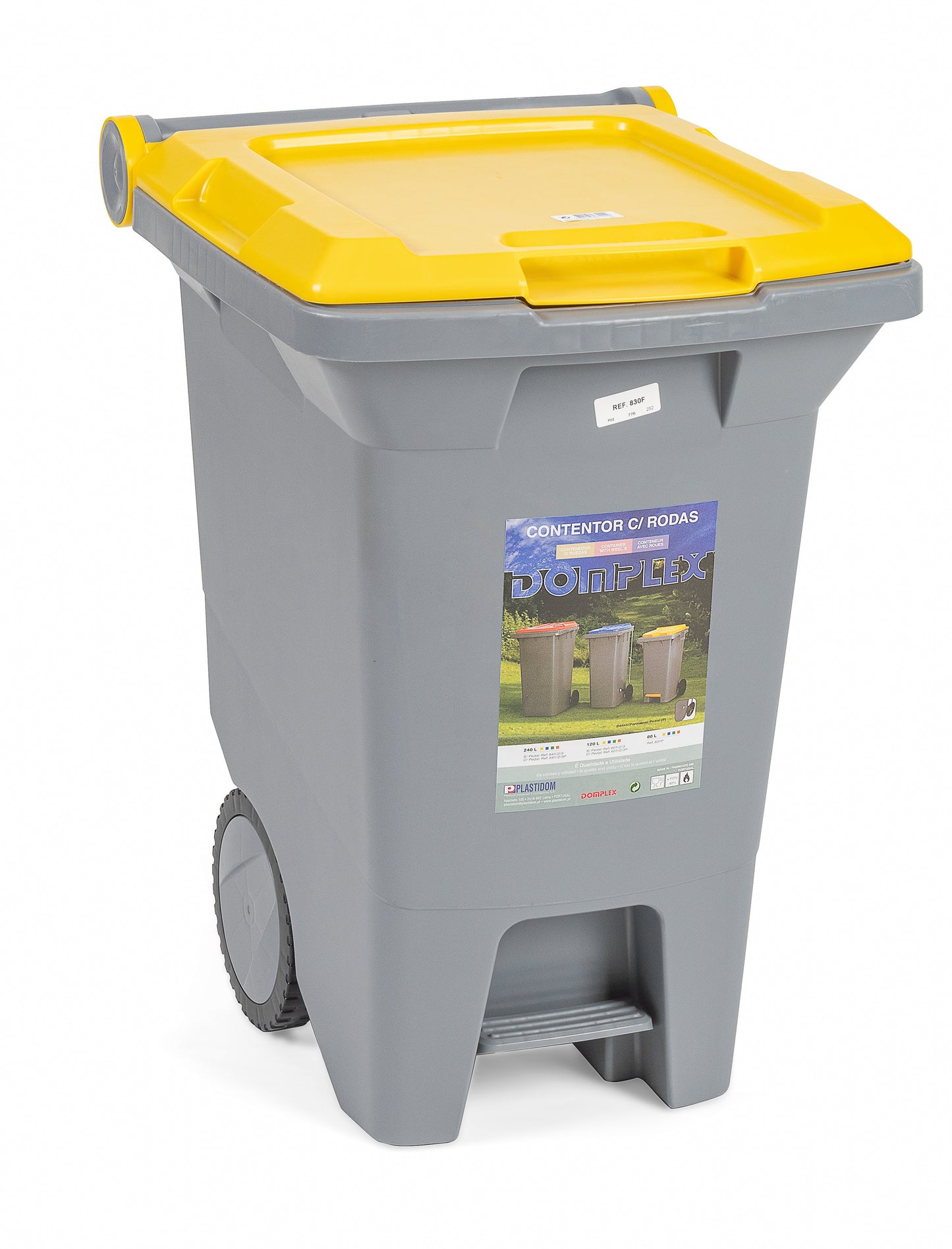 Contentor de 60 lts com tampa e rodas Domplex ITC